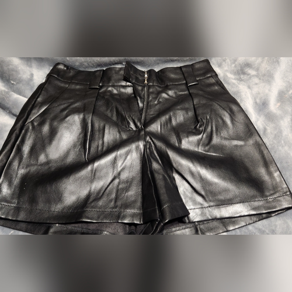 Black patent style shorts